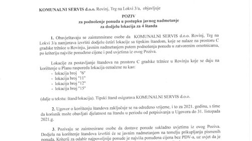 Poziv - javno nadmetanje Prostor C - 2021